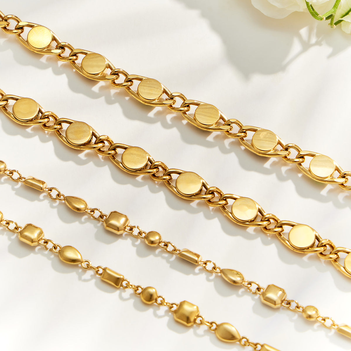 316L Stainless Steel 18K PVD Gold Oval Zircon Bracelet made with 316L stainless steel and 18K PVD gold finish for wholesale jewelry buyers - image 8