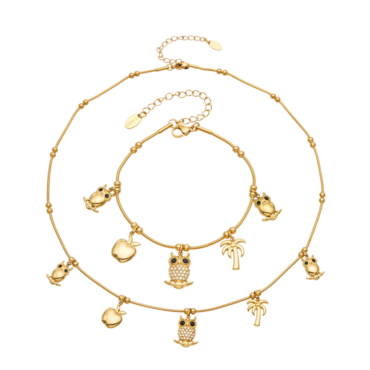 316L Stainless Steel 18K PVD Gold Owl Bracelet made with 316L stainless steel and 18K PVD gold finish for wholesale jewelry buyers - image 5