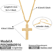 P092 Model A zircon cross necklace size details