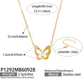 P1292 Zircon Butterfly Necklace – Gold / 40+5 cm