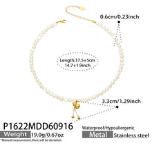 P1622 freshwater pearl pendant necklace 37.5+5 cm size details