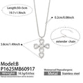 Necklace / Heart Stone Cross / Steel Tone
