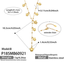 P185 Model B turtle zircon Y lariat necklace 41+5 cm size details