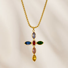 Miduoduo P1936 Marquise Crystal Cross Necklace - Still Life Scene View 02