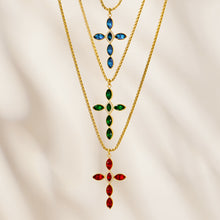 Miduoduo P1936 Marquise Crystal Cross Necklace - Still Life Scene View 03