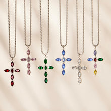 Miduoduo P1936 Marquise Crystal Cross Necklace - Still Life Scene View 04