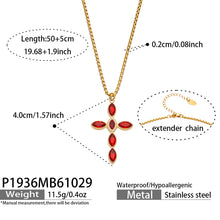 Miduoduo P1936 Gold Red Crystal Cross Necklace Dimension & Weight Specs