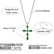 Miduoduo P1936 Steel Green Crystal Cross Necklace Dimension & Weight Specs