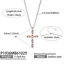 Miduoduo P1936 Steel Pink Crystal Cross Necklace Dimension & Weight Specs