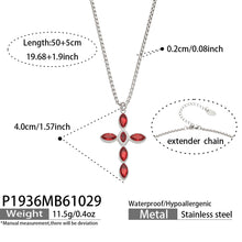 Miduoduo P1936 Steel Red Crystal Cross Necklace Dimension & Weight Specs