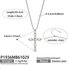 Miduoduo P1936 Steel White Crystal Cross Necklace Dimension & Weight Specs
