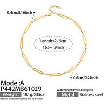 Miduoduo P442 18K Gold Plated Rectangular Link Necklace Dimension & Weight Specs