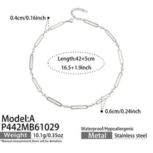 Miduoduo P442 High-Polish Steel Rectangular Link Necklace Dimension & Weight Specs
