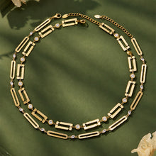Miduoduo P442 Textured Rectangular Link Necklace - Still Life Scene View 02