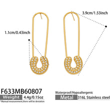 Paperclip-inspired drop earrings size and product detail guide