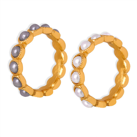 316L Stainless Steel 18K PVD Gold Pearl Bead Ring made with 316L stainless steel and 18K PVD gold finish for wholesale jewelry buyers - image 6