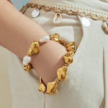 316L Stainless Steel 18K PVD Gold Pearl Chain Bracelet made with 316L stainless steel and 18K PVD gold finish for wholesale jewelry buyers - image 13