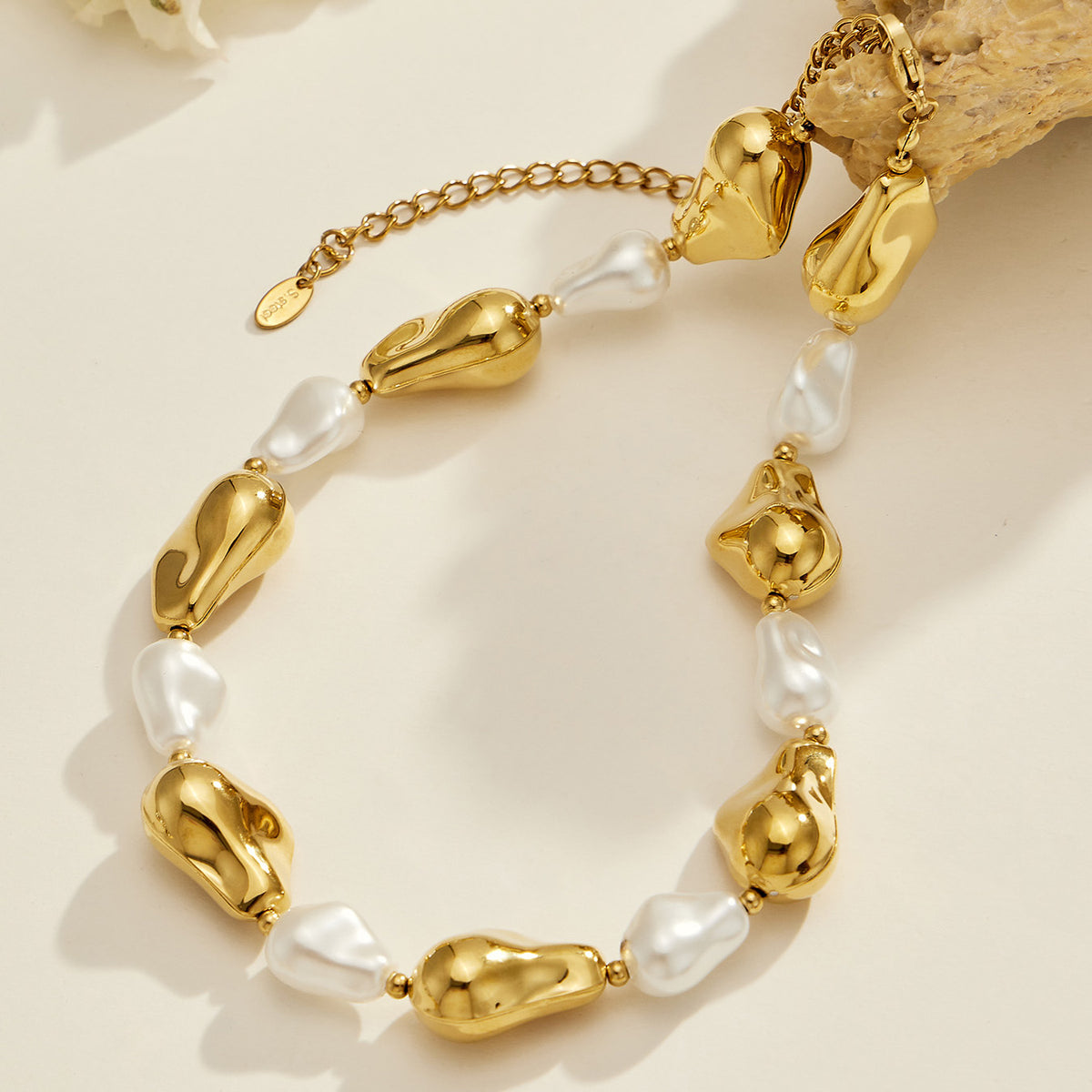 316L Stainless Steel 18K PVD Gold Pearl Chain Bracelet made with 316L stainless steel and 18K PVD gold finish for wholesale jewelry buyers - image 20
