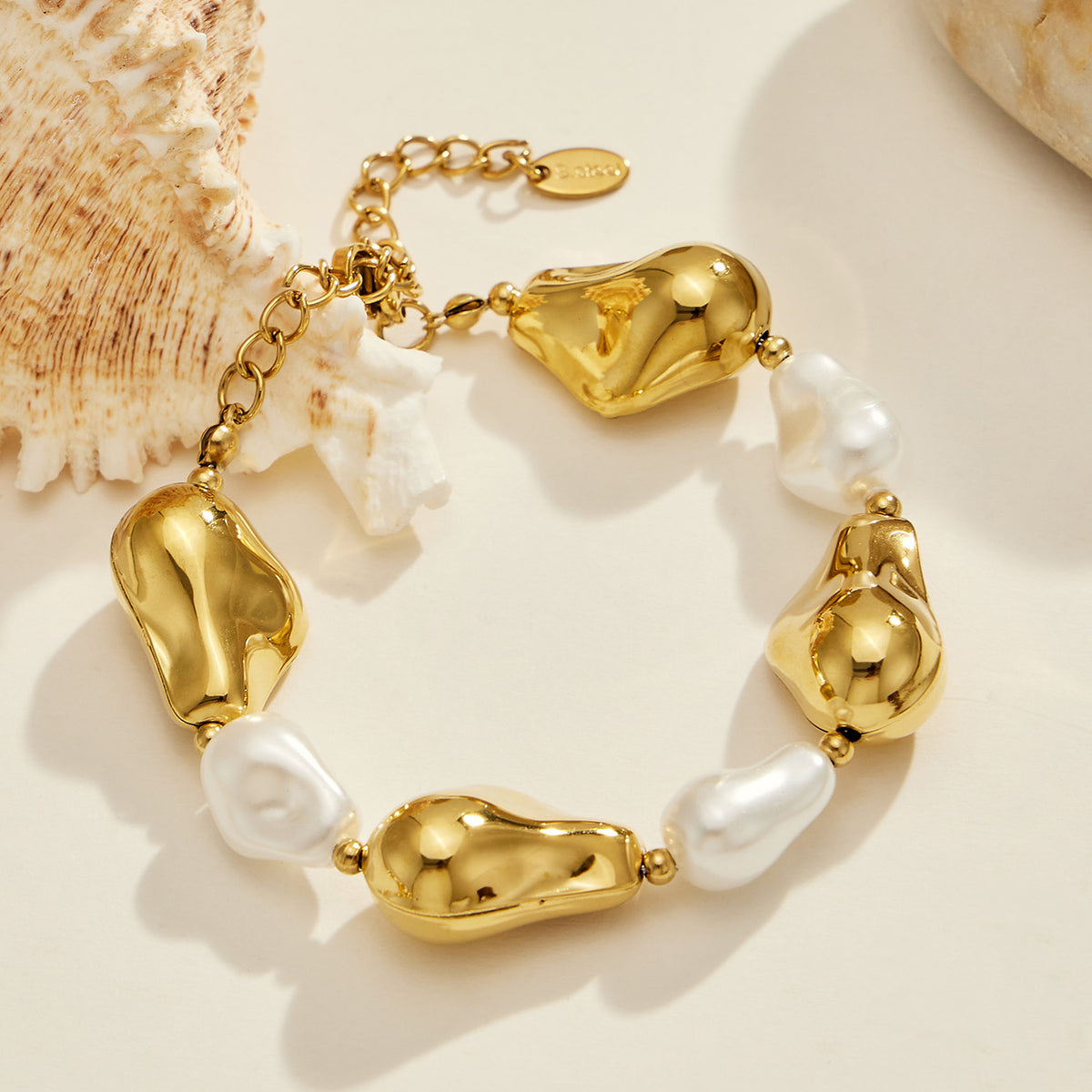316L Stainless Steel 18K PVD Gold Pearl Chain Bracelet made with 316L stainless steel and 18K PVD gold finish for wholesale jewelry buyers - image 21