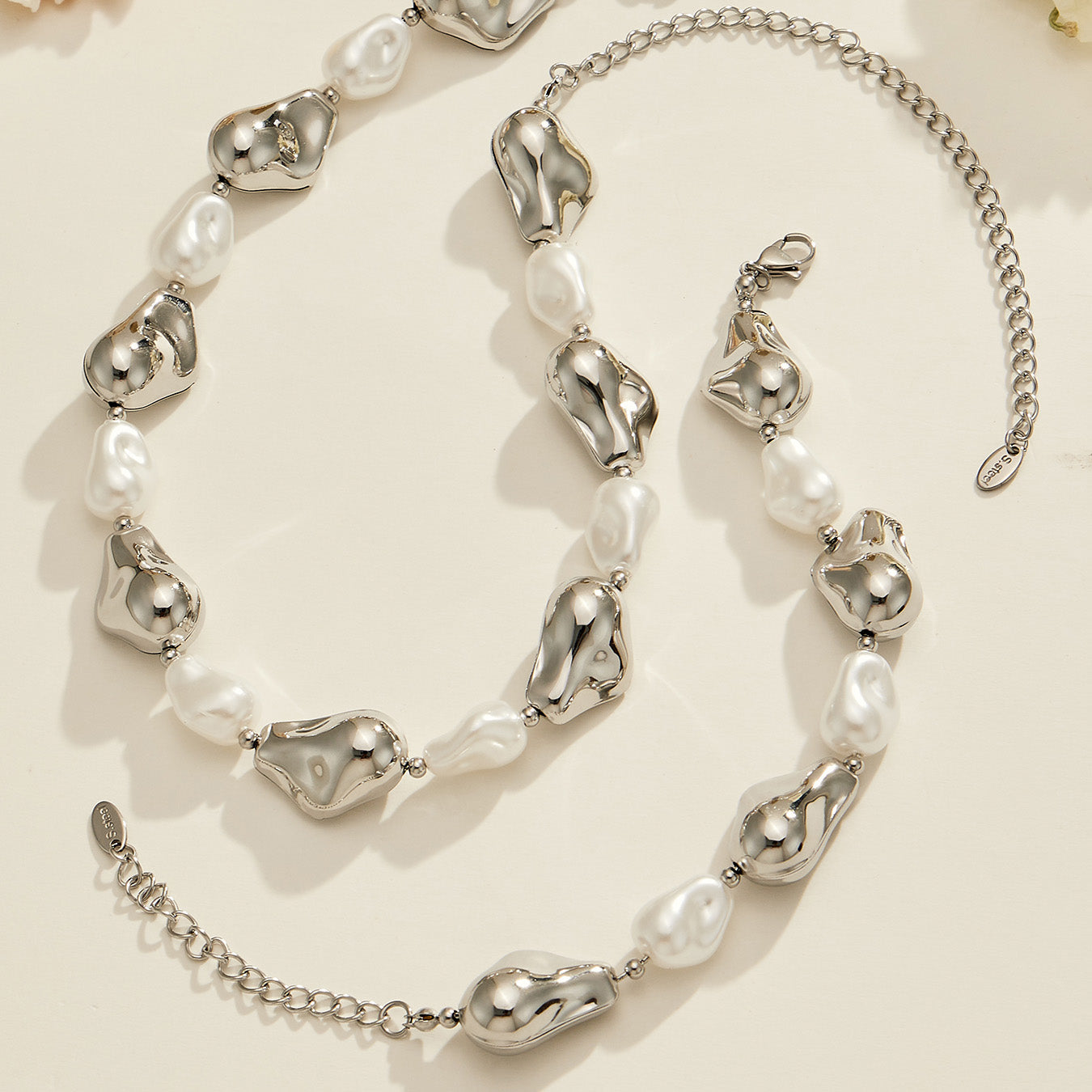 316L Stainless Steel 18K PVD Gold Pearl Chain Bracelet made with 316L stainless steel and 18K PVD gold finish for wholesale jewelry buyers - image 22