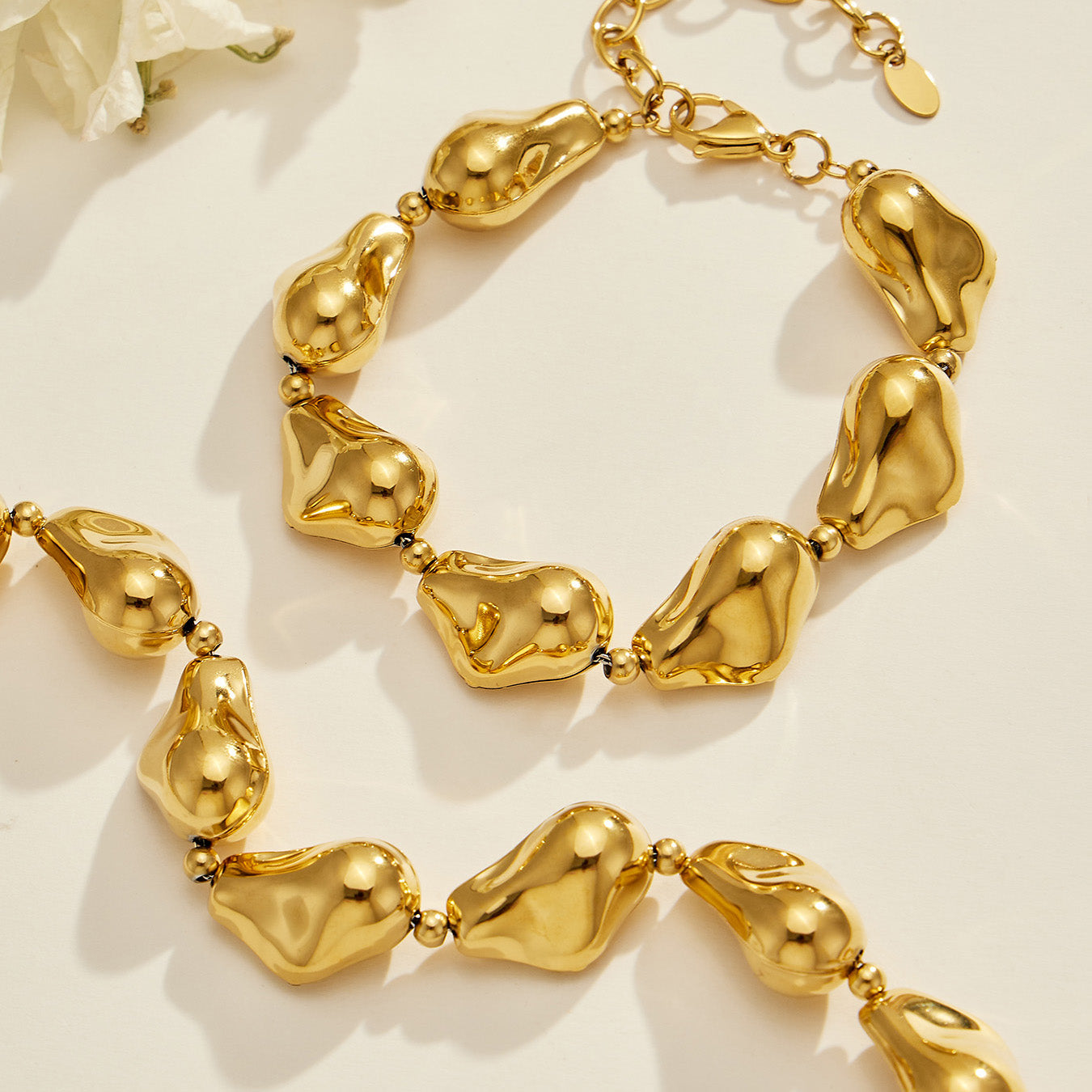 316L Stainless Steel 18K PVD Gold Pearl Chain Bracelet made with 316L stainless steel and 18K PVD gold finish for wholesale jewelry buyers - image 6