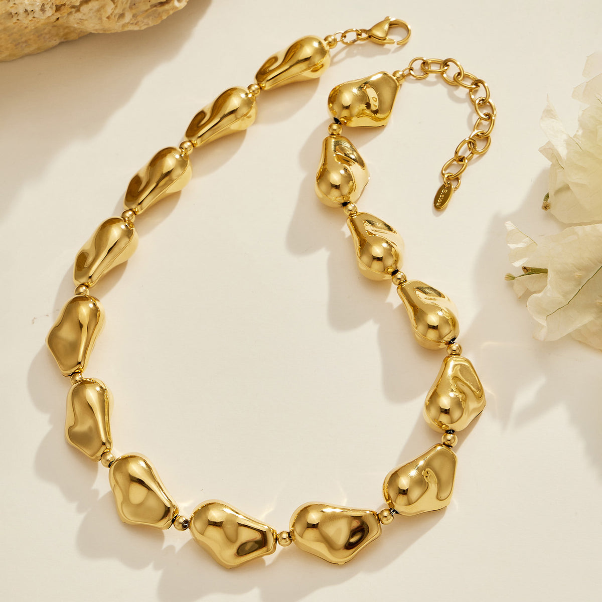 316L Stainless Steel 18K PVD Gold Pearl Chain Bracelet made with 316L stainless steel and 18K PVD gold finish for wholesale jewelry buyers - image 8