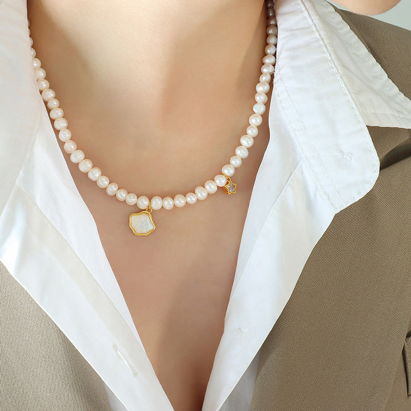 316L Stainless Steel 18K PVD Gold Pearl Pendant Necklace made with 316L stainless steel and 18K PVD gold finish for wholesale jewelry buyers - image 5