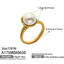 316L Stainless Steel 18K PVD Gold Pearl Ring Set made with 316L stainless steel and 18K PVD gold finish for wholesale jewelry buyers - image 14