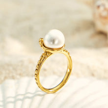 316L Stainless Steel 18K PVD Gold Pearl Ring Set made with 316L stainless steel and 18K PVD gold finish for wholesale jewelry buyers - image 5