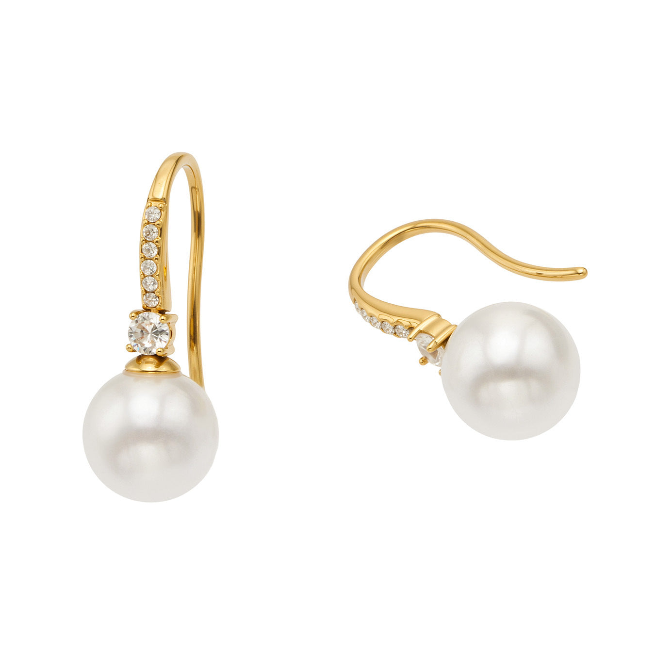 316L Stainless Steel 18K PVD Gold Pearl Zircon Earring made with 316L stainless steel and 18K PVD gold finish for wholesale jewelry buyers - image 11