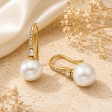 Chic 316L Stainless Steel Pearl Zircon Earring in Gold Color