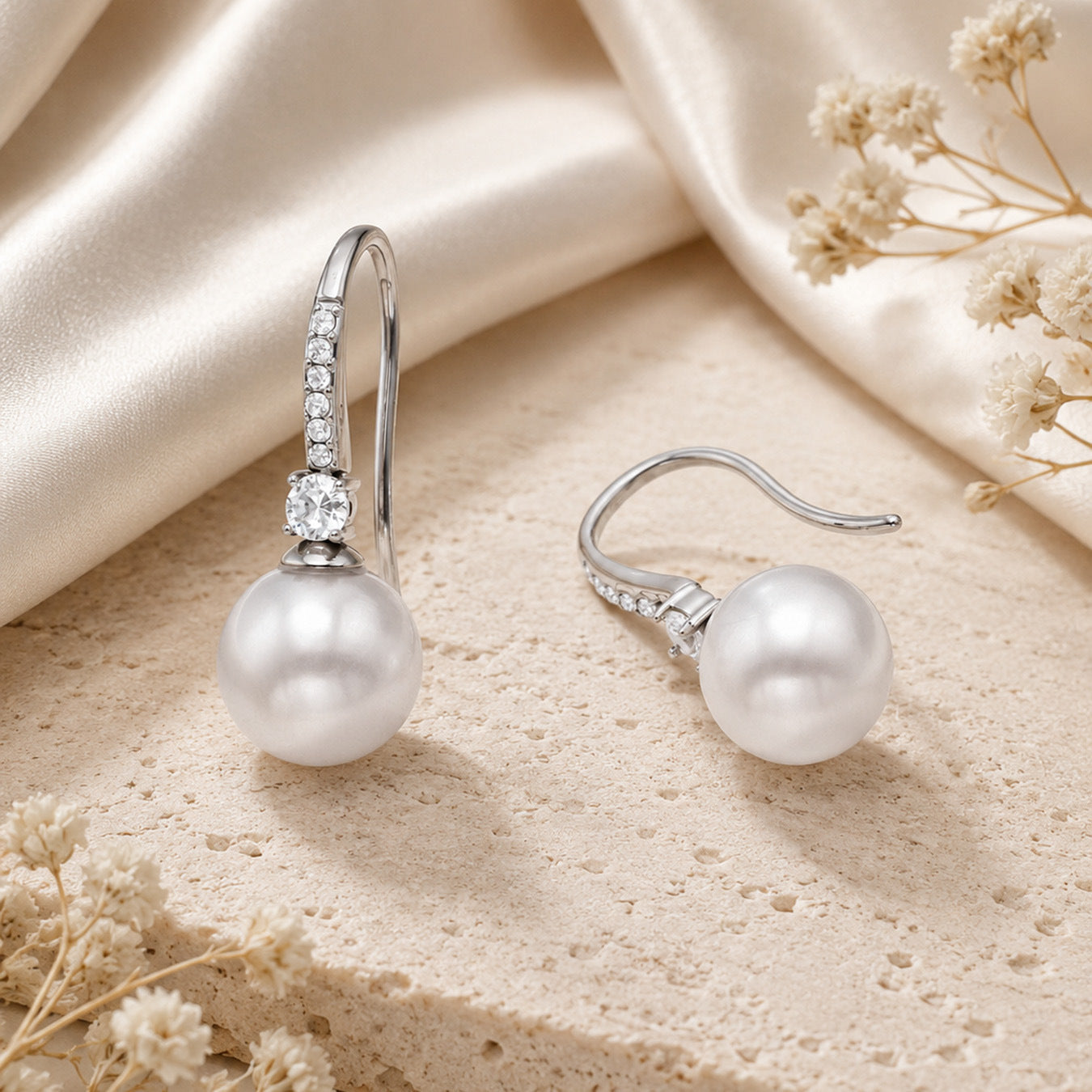 316L Stainless Steel 18K PVD Gold Pearl Zircon Earring made with 316L stainless steel and 18K PVD gold finish for wholesale jewelry buyers - image 4