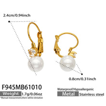 316L Stainless Steel 18K PVD Gold Pearl Zircon Earrings made with 316L stainless steel and 18K PVD gold finish for wholesale jewelry buyers - image 6