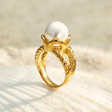 316L Stainless Steel 18K PVD Gold Pearl & Zircon Ring Set made with 316L stainless steel and 18K PVD gold finish for wholesale jewelry buyers - image 14