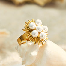 316L Stainless Steel 18K PVD Gold Pearl & Zircon Ring Set made with 316L stainless steel and 18K PVD gold finish for wholesale jewelry buyers - image 15