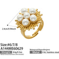 Faux Pearl Statement Ring / Size 6