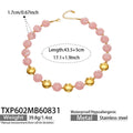TXP602 – Necklace / Pink Resin Gold / 43.5+5 cm