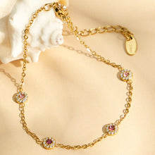 316L Stainless Steel 18K Gold PVD Colorful Zircon Pendant Necklace Set | Waterproof Hypoallergenic Jewelry for Women