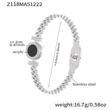 Polished silver stainless steel LOVE acrylic bangle spec view, inner diameter 6.0cm, weight 16.7g