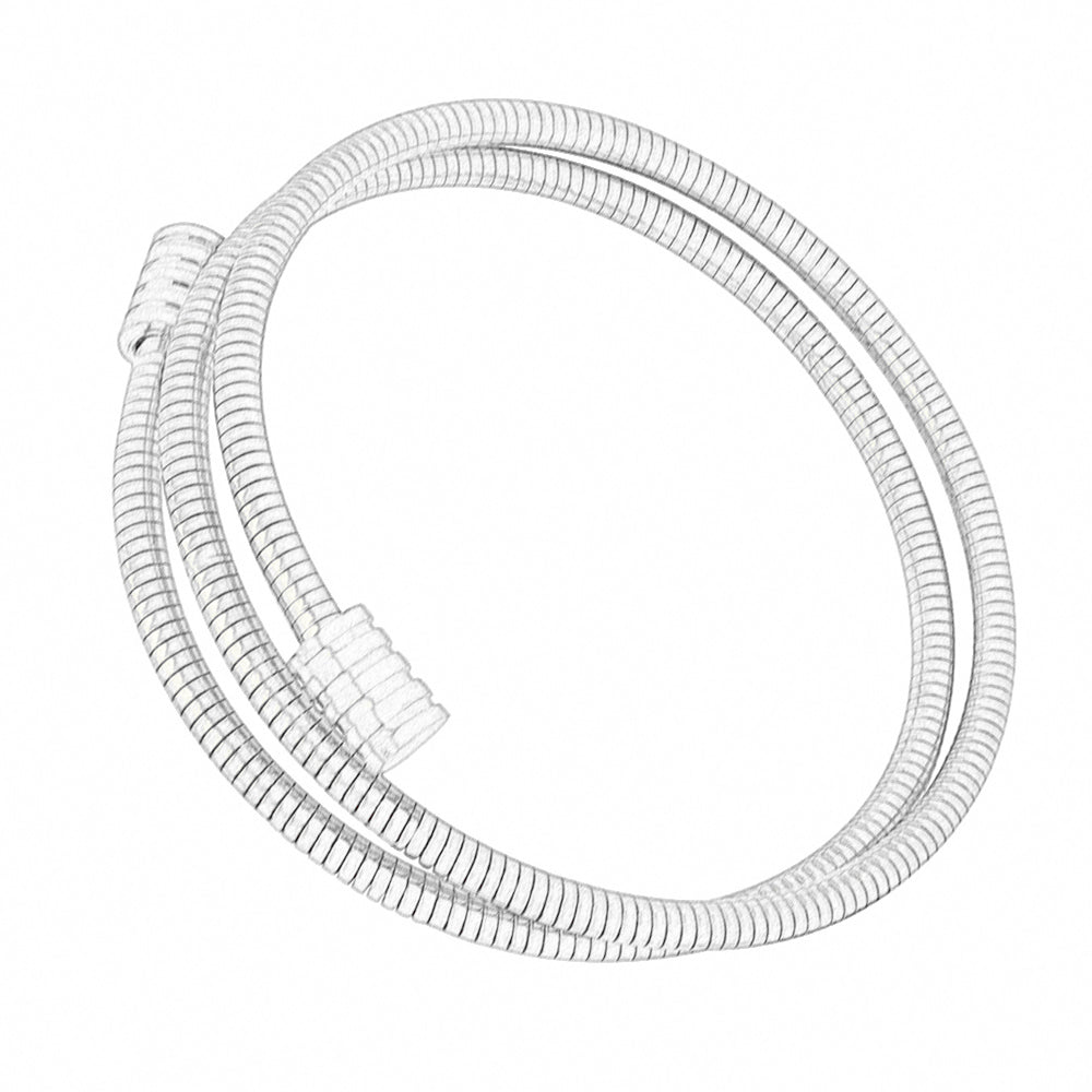 polished silver titanium steel snake bone chain bracelet, stacked sleek design, minimalist jewelry