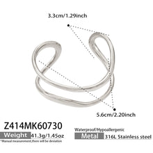 Polished steel double loop cuff bracelet dimensions, weight and product specification guide
