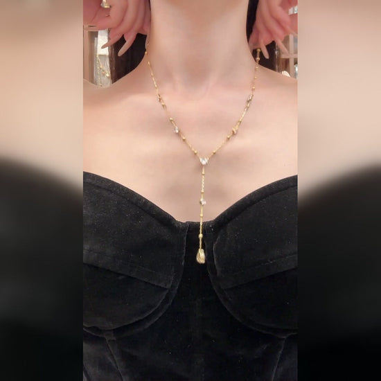 Wholesale stainless steel zircon drop necklace and bracelet collection