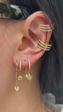 Stainless Steel CZ Charm Drop Earrings Collection