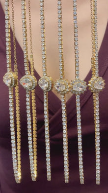 316L Stainless Steel Waterdrop Oval Zircon Tennis Necklace & Bracelet Collection
