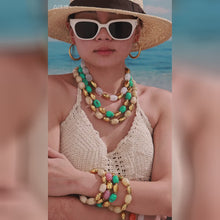 Chunky Resin Bead Necklace & Bracelet Set | 316L Stainless Steel