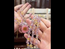 316L Stainless Steel Resin Flower Crystal Bead Necklace