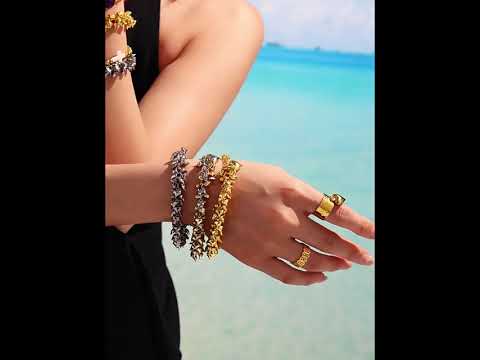 316L Stainless Steel Chunky Heart Charm Bracelet