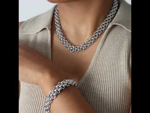 316L Stainless Steel 18K Gold PVD Chunky Chain OT Clasp Bracelet & Necklace