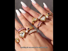 316L Stainless Steel 18K Gold PVD Irregular Zircon Ring