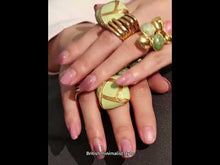 316L Stainless Steel Colorful Enamel Statement Ring | 18K Gold PVD Oversized Wholesale Jewelry